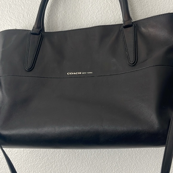 Coach 32291 Borough Bag Black Soft Nappa Leather 2/Way Shoulder Bag Silver - Picture 2 of 14